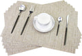PIGCHCY Deep Beige Placemats Set of 6 Encryption Thickening Weave by PIGCHCY