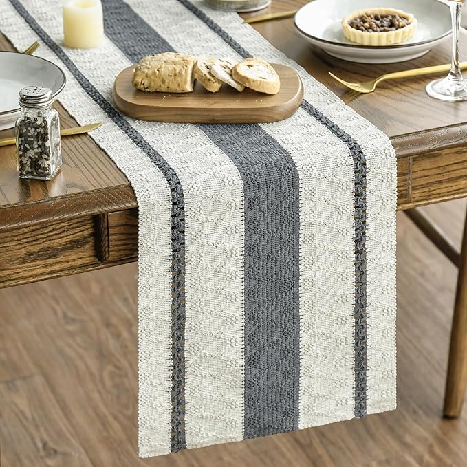 Artoid Mode Dark Green Rustic Woven Table Runner 12x120 Inch | Holiday by ArtoidMode