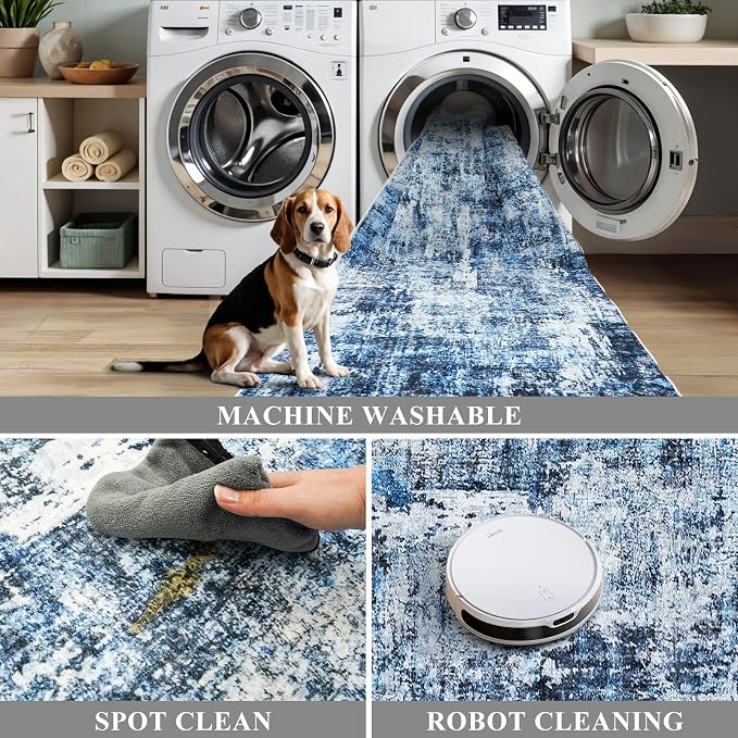 4x8 Washable Area Rug – Non-Slip Rubber Backed Indoor Rug - Image 7