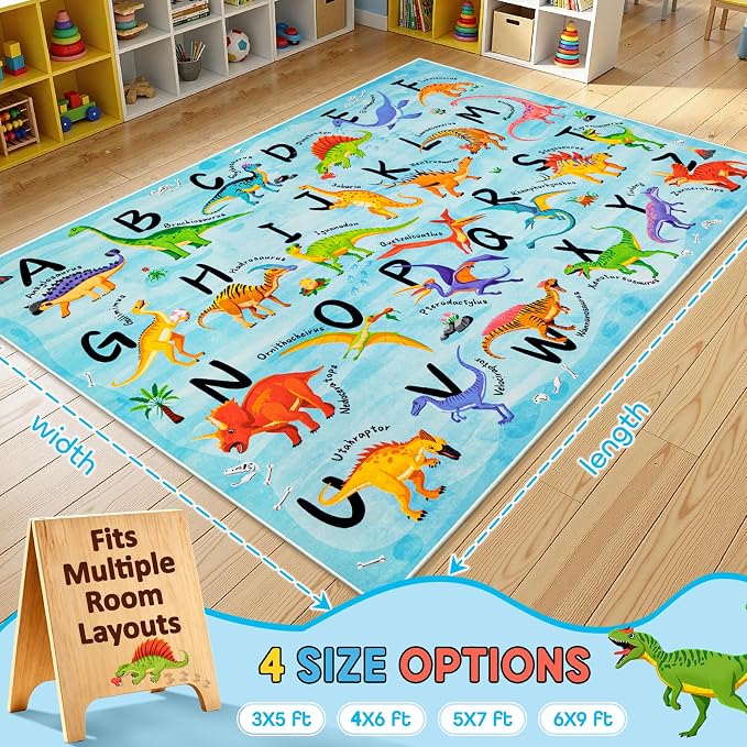 4x6 ABC Classroom Rug for Kids Playroom, Alphabet Rug - Image 2