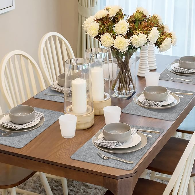 Maxpearl Faux Leather Placemats Set of 6, Suitable - Image 2