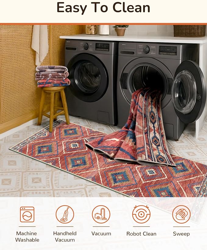 BESTSWEETIE Area Rug 10x14 Rug Machine Washable Non-Slip Low Pile Print Pattern - Image 4