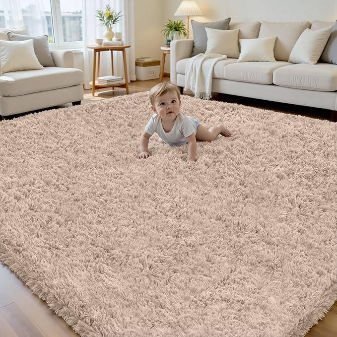 8x10 Area Rug for Living Room, Ultra Soft Fluffy Shag Rugs for Bedroom by Yidanamy