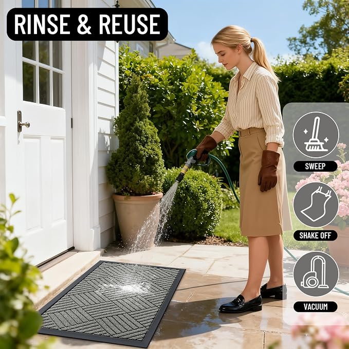 OLANLY Front Door Mat Outside Entrance 29.5x17, Heavy Duty Sturdy Natural - Image 8