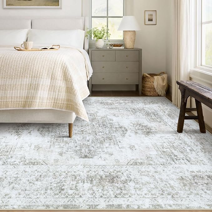 XLUEZ Area Rug 5x7 Living Room Rug, Machine Washable Vintage Distressed - Image 2