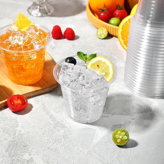 BYSNOW 250 Pack 9 oz Clear Plastic Cups Disposable Plastic Wine Cups | - Image 4
