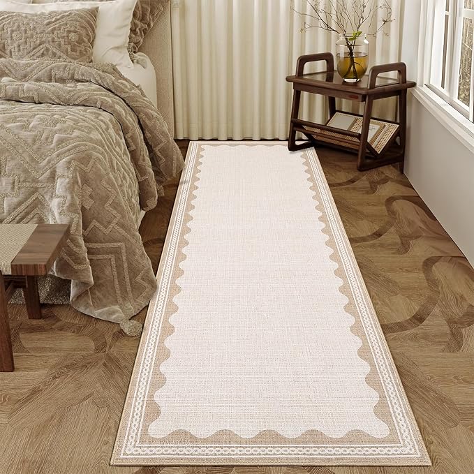 GarveeHome Scalloped Beige 2.5x10 Runner Rug - Image 3
