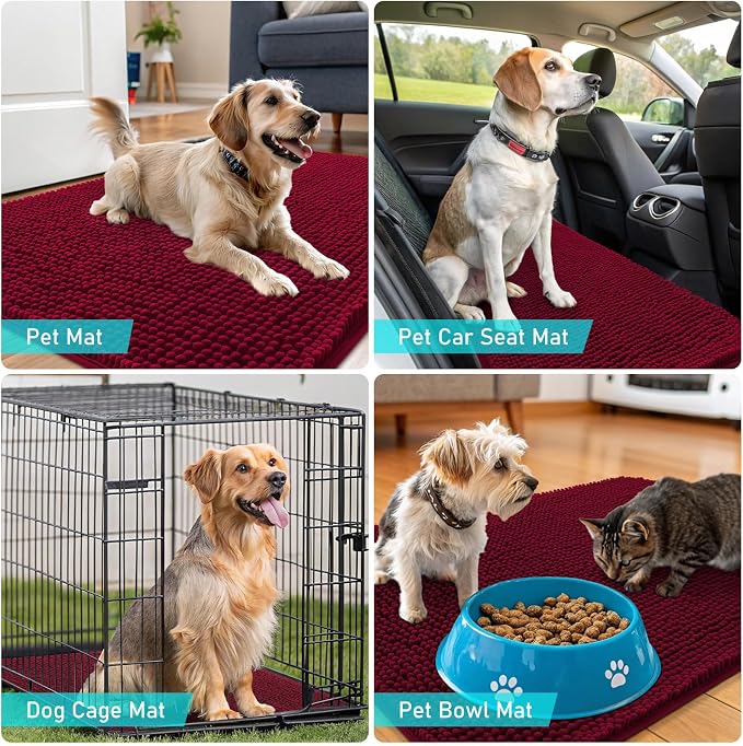 OLANLY Dog Door Mat for Muddy Paws 32x20, Absorbs Moisture and Dirt, Absorbent - Image 7