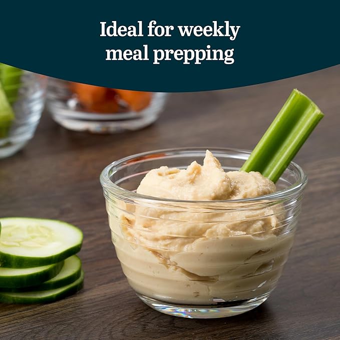 Libbey Small Glass Bowls with Lids Set of 8, Food Storage Prep Containers | Set - Image 4