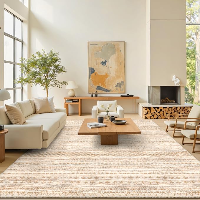 Miukiki 9x12 Area Rug for Living Room Moroccan Washable Rugs Non Slip Indoor - Image 7