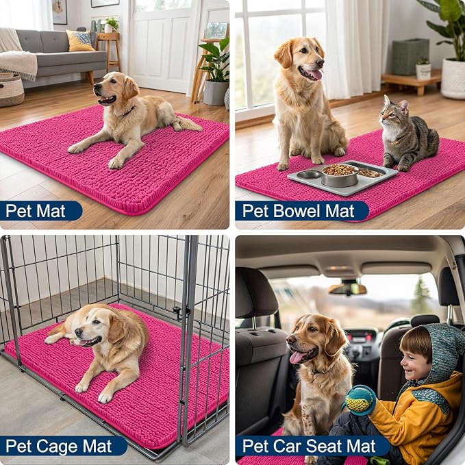 Smiry Dog Door Mat for Muddy Paws 59x35, Absorbent Dirt Trapper, Non-Slip - Image 6