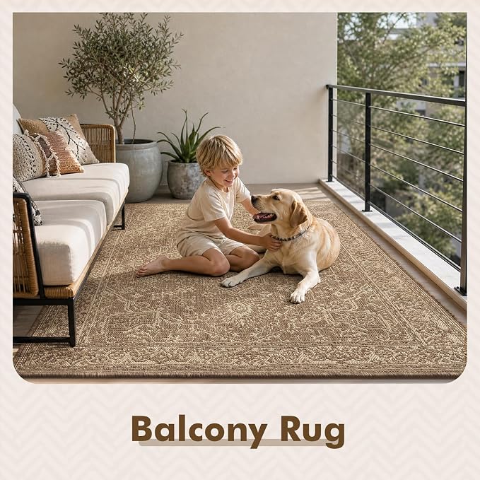 MontVoo-Outdoor Rug-Patio Rug 9x12 ft Polypropylene Indoor Outdoor Rugs Carpet - Image 9