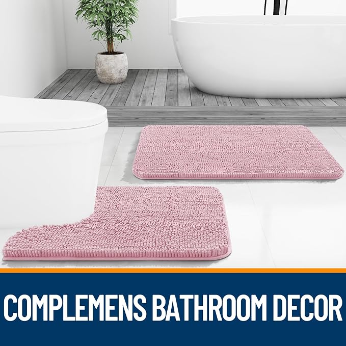 OLANLY Bathroom Rugs 30x20, Extra Soft Absorbent Chenille Bath Rugs, Rubber - Image 7