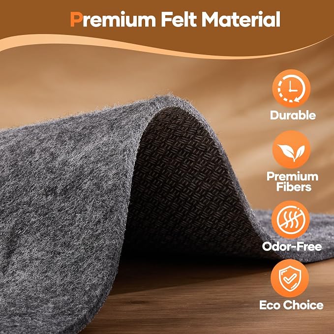 Veken Non Slip Cushioned Runner Rug Pad Gripper 2 x 6 Ft, Felt and Silicone - Image 8