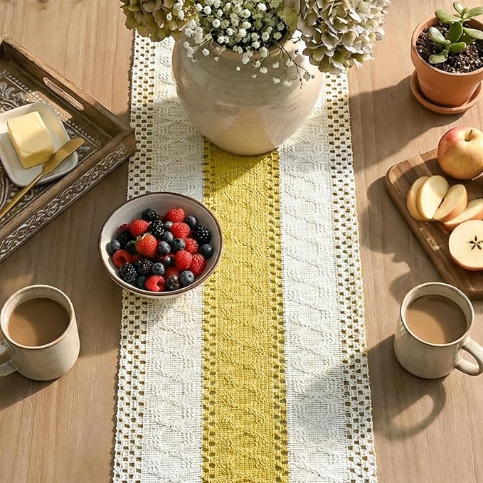 Artoid Mode Yellow Farmhouse Rustic Table Runner 12x72 Inch | Seasonal Holiday - Image 8