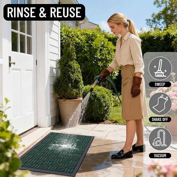 OLANLY Front Door Mat Outside Entrance 71x47, Heavy Duty Sturdy Natural Rubber - Image 7