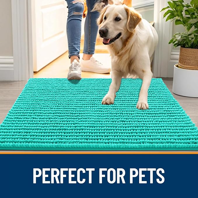 OLANLY Dog Door Mat for Muddy Paws 24x16, Ultra Absorbent Chenille Mud Doormat - Image 6