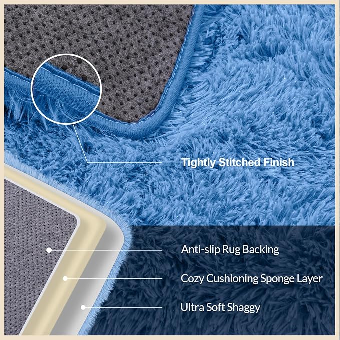Mugorn 8x10 Area Rugs for Living Room, Soft Carpet Shag Kids Room Rug, Non-Slip - Image 2