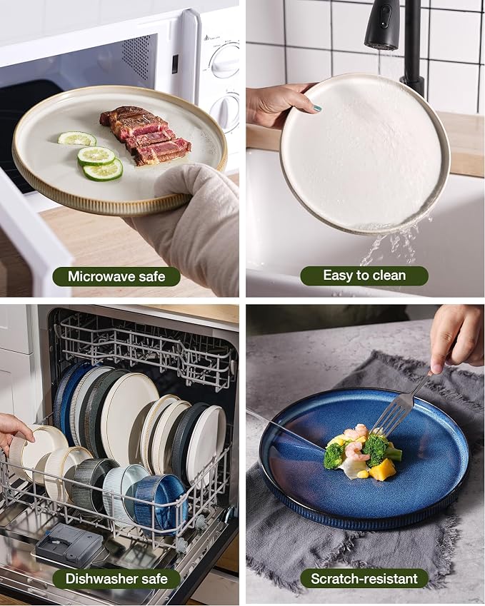Famiware Star Ceramic Plates and Bowls Sets, Reactive Glaze Dishes - Image 7