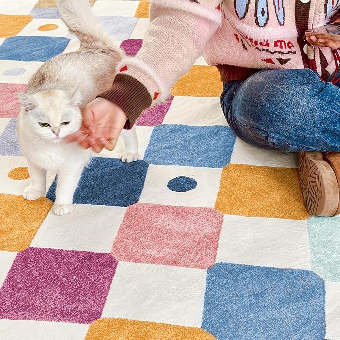 jinchan Area Rug 5x7 Kids Washable Indoor Floor Cover Non-Slip Modern Soft Rug - Image 5