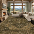 RELEANY Area Rugs Large 10'x12' Washable Non-Slip, Floral Vintage Distress by RELEANY