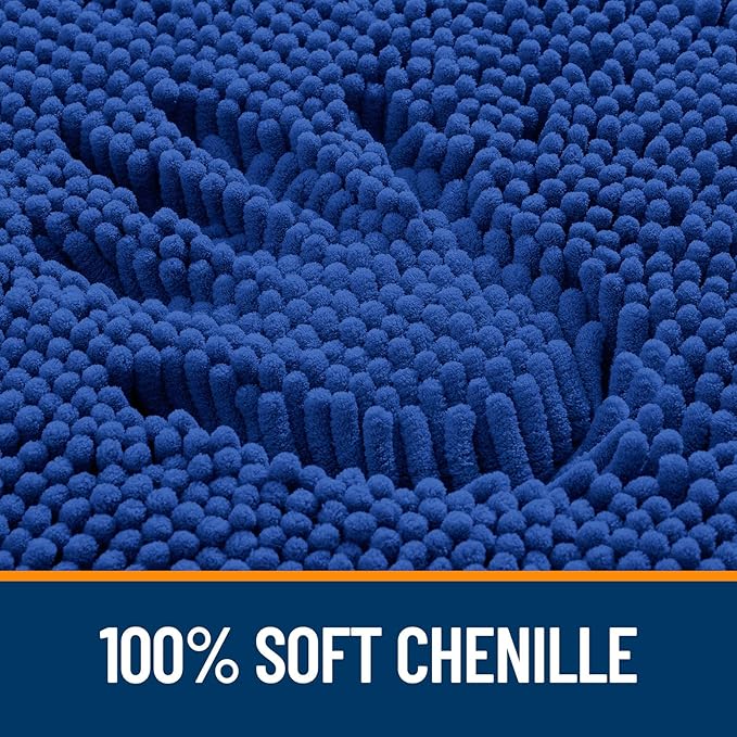 OLANLY Toilet Rugs U-Shaped 24x24, Extra Soft Absorbent Chenille Contour - Image 3