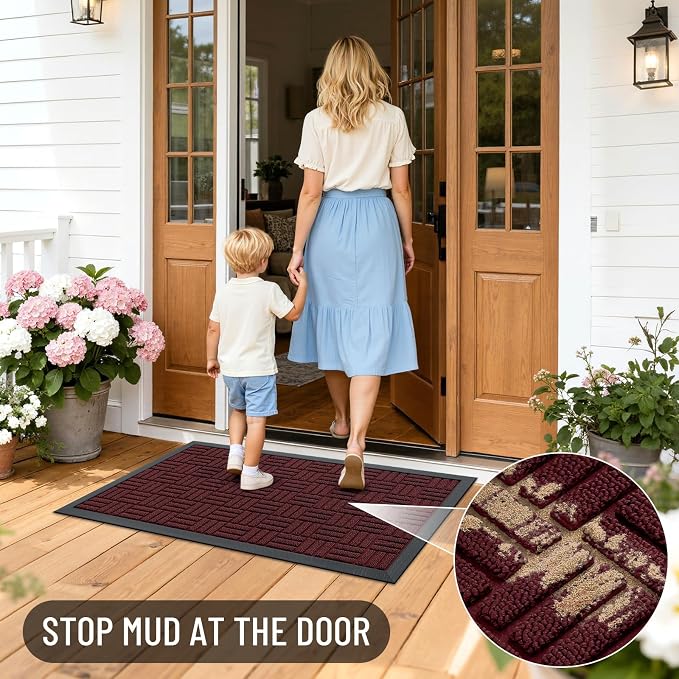 OLANLY Front Door Mat Outside Entrance 71x23, Heavy Duty Sturdy Natural Rubber - Image 7