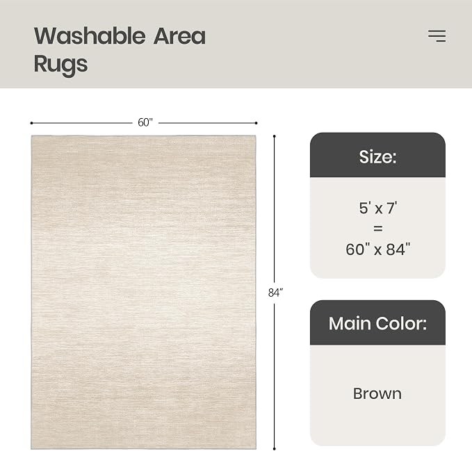 Valenrug Washable Rugs 5x7 - Image 2