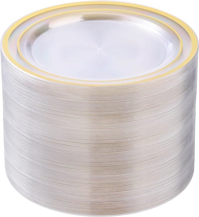 BESTSTAR 100PCS Clear Plastic Plates by BESTSTAR