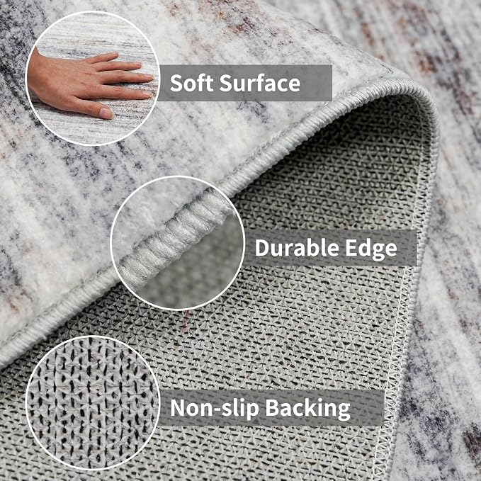 2x12 Washable Runner Rugs for Hallway: Long Abstract Runners for Entryway - Image 5