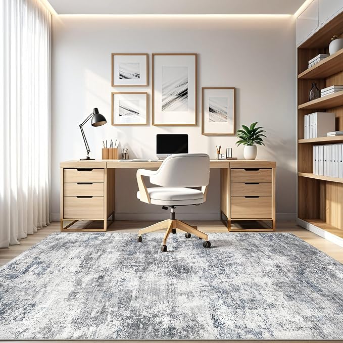 6x9 Area Rug Living Room: Washable Large Abstract Neutral Modern Soft Rugs - Image 8