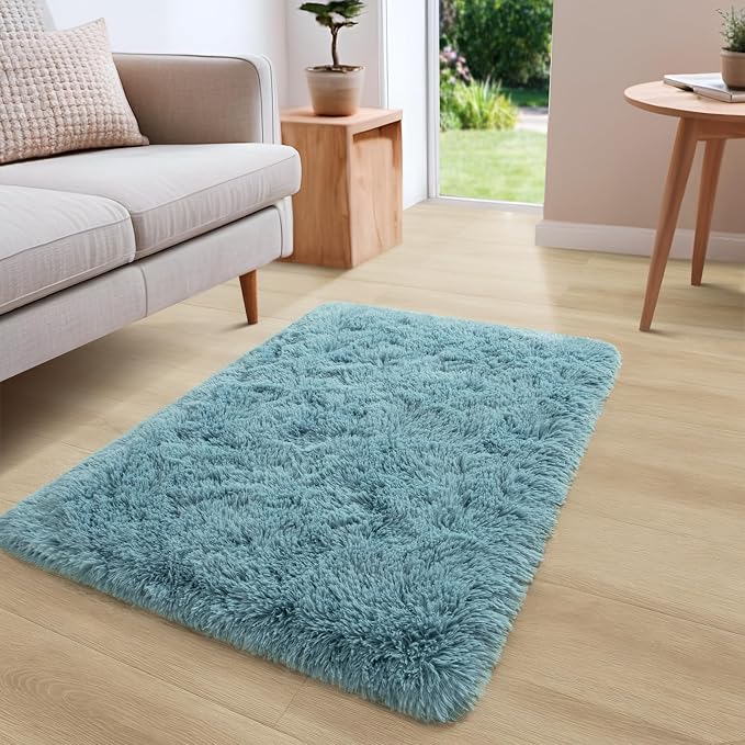 YJ.GWL Runner Rugs for Hallway, 2x4 Washable Small Teal Bedside Rugs for Living - Image 3