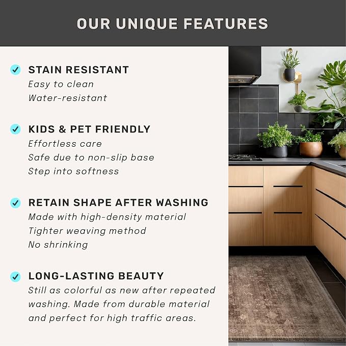 Hazo Haus Boho Brown Living Room Rug 6x8 - Image 7