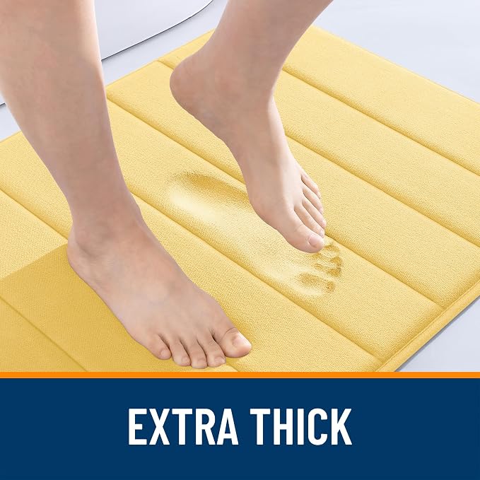 OLANLY Memory Foam Bath Mat 35x24, Super Soft Absorbent Bathroom Rugs, Quick Dry - Image 6
