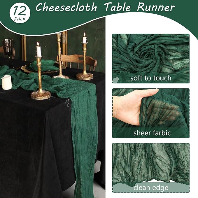 12 Pack Boho Gauze Table Runner 35x72 Inch - Image 4