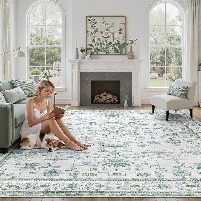 DCX Green 9x12 Rug, Kid & Pet Friendly - Image 6