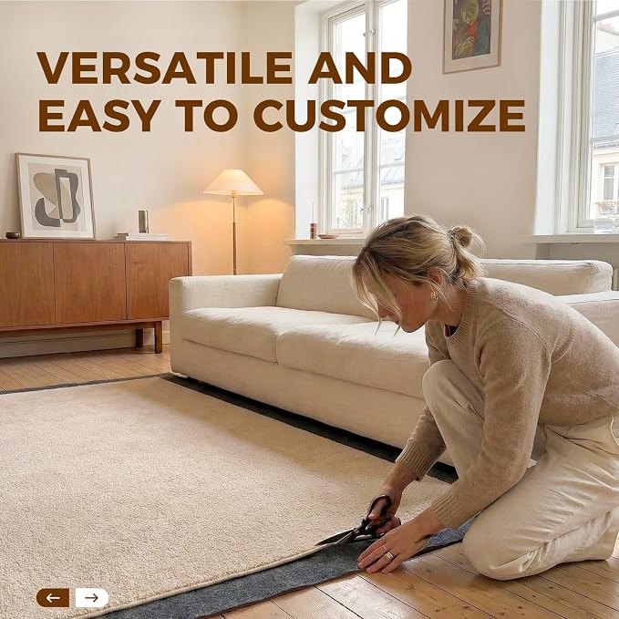 Rug Pad 5 x 7 Ft Non-Slip, Felt and Natural Rubber Backing, 1/4" Thick - Image 5