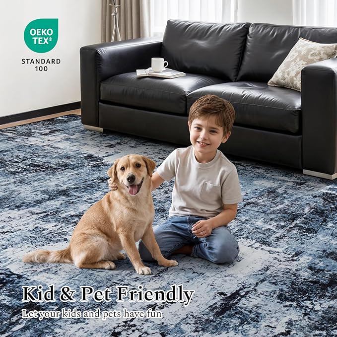 Rugflix 6x8 Area Rugs for Living Room, Washable Large Rug Stain-Resistant Low - Image 5