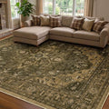 RELEANY Area Rugs 7'x9' Washable Non-Slip, Floral Vintage Distress Medallion by RELEANY