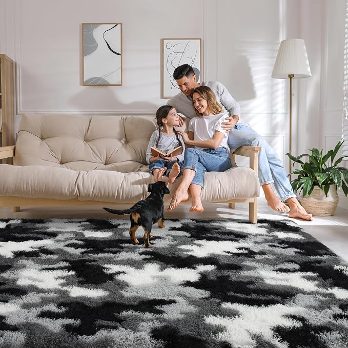 AROGAN Soft Fuzzy Kids Rugs for Girls Room Playroom 8x10 Feet, Fluffy Cute - Image 8