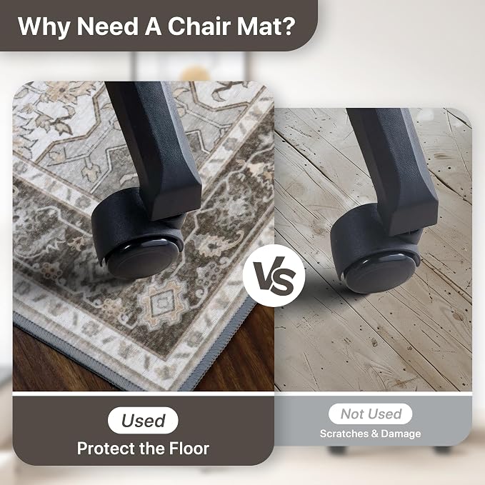 36"x48" Office Chair Mat for Hardwood Tile Floor, Under Desk Carpet Protector - Image 4