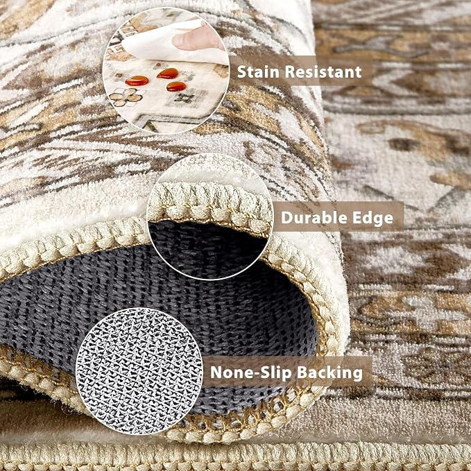 Vintage Hallway Runner Rug 3x12: Large Soft Washable Entryway - Image 6