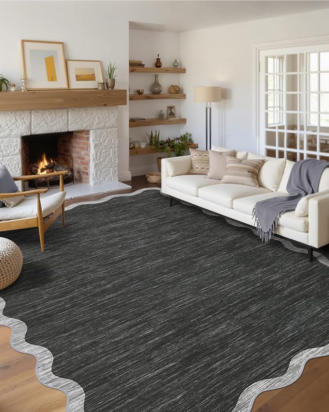 GarveeHome Scalloped Large Area Rug 10x13 Rug by GarveeHome