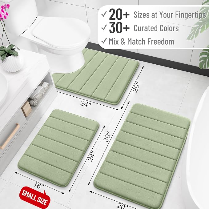 OLANLY Memory Foam Long Bathroom Rugs Runner 59x24, Super Soft Absorbent Bath - Image 2