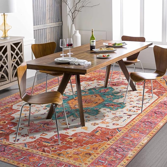 Moynesa Ultra-Thin Pink Area Rug by Moynesa