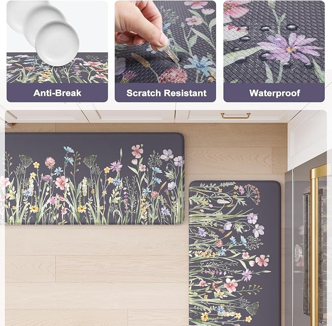 KIMODE Anti Fatigue Floor Mat, Cushioned Farmhouse Runner Rug, Non Slip - Image 6