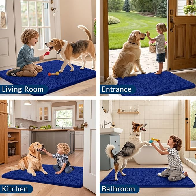 Smiry Dog Door Mat for Muddy Paws 71x46, Absorbent Dirt Trapper, Non-Slip - Image 7