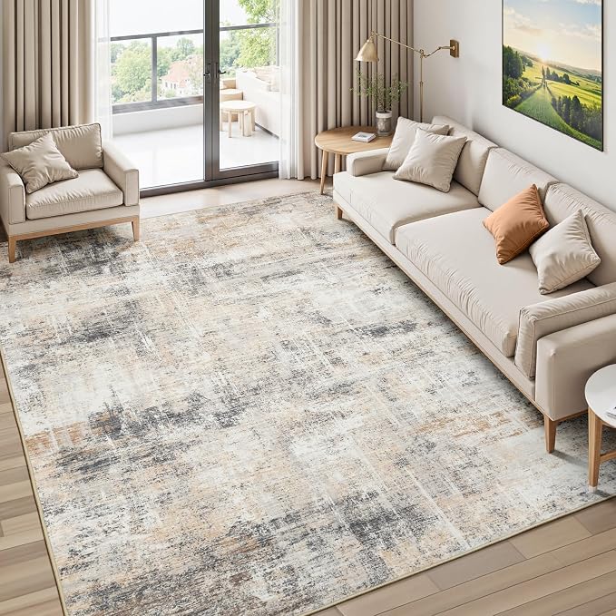 Lofus 5x7 Area Rug for Living Room, Neutral Modern Washable Carpet for Bedroom by Lofus