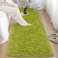 Soft Grass Green Fluffy Rug for Bedroom Living Room, 2x6 ft Fuzzy Green Shag by TENNOLA