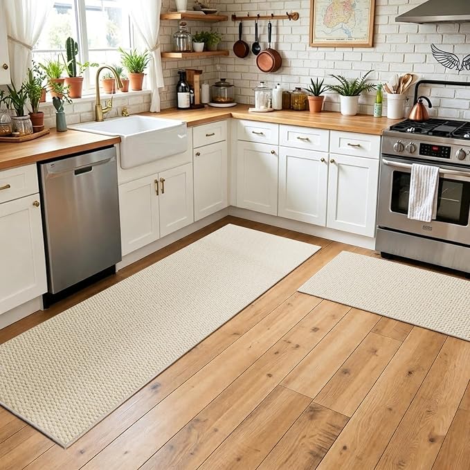 Faux Jute Hallway Runner Rug 2'x6', Washable & Non-Slip, No Odor. Farmhouse - Image 5